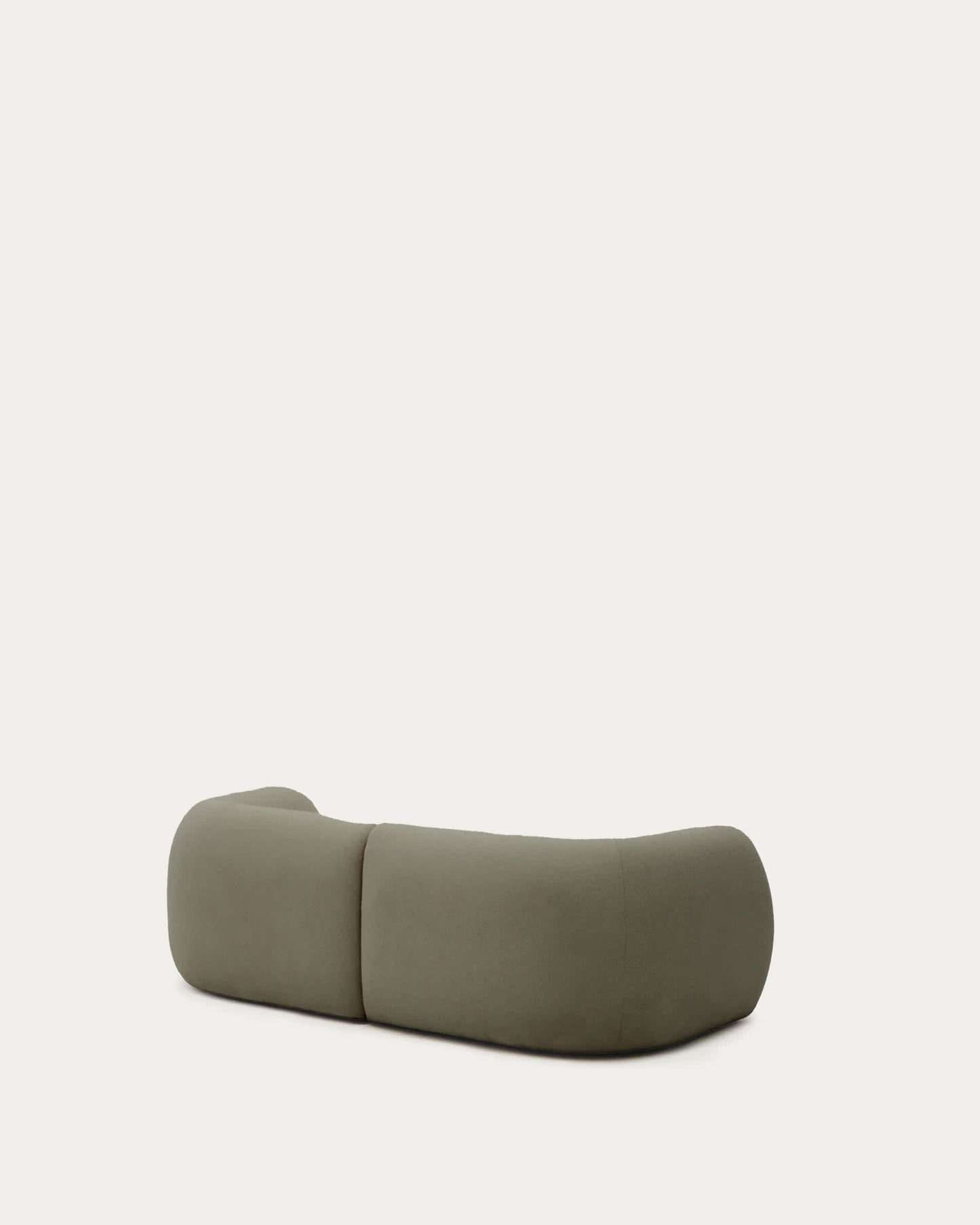 Divano modulare Martina 2 posti in ciniglia con chaise longue destra verde 230 cm