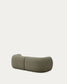 Divano modulare Martina 2 posti in ciniglia con chaise longue destra verde 230 cm