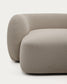 Divano modulare Martina a 2 posti in ciniglia con chaise longue destra color pietra 230 cm