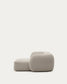 Divano modulare Martina a 2 posti in ciniglia con chaise longue destra color pietra 230 cm