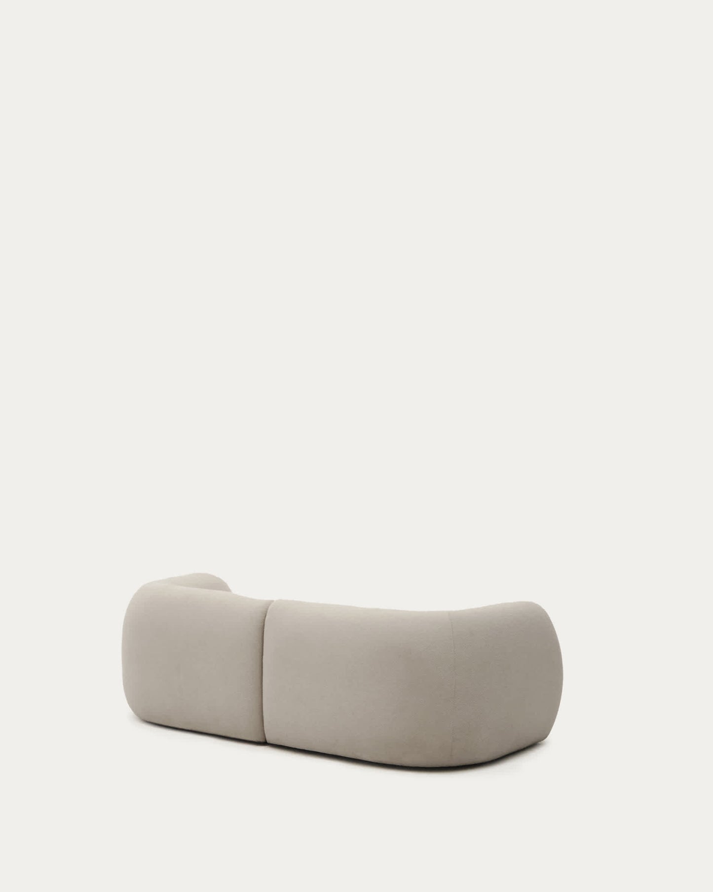 Divano modulare Martina a 2 posti in ciniglia con chaise longue destra color pietra 230 cm