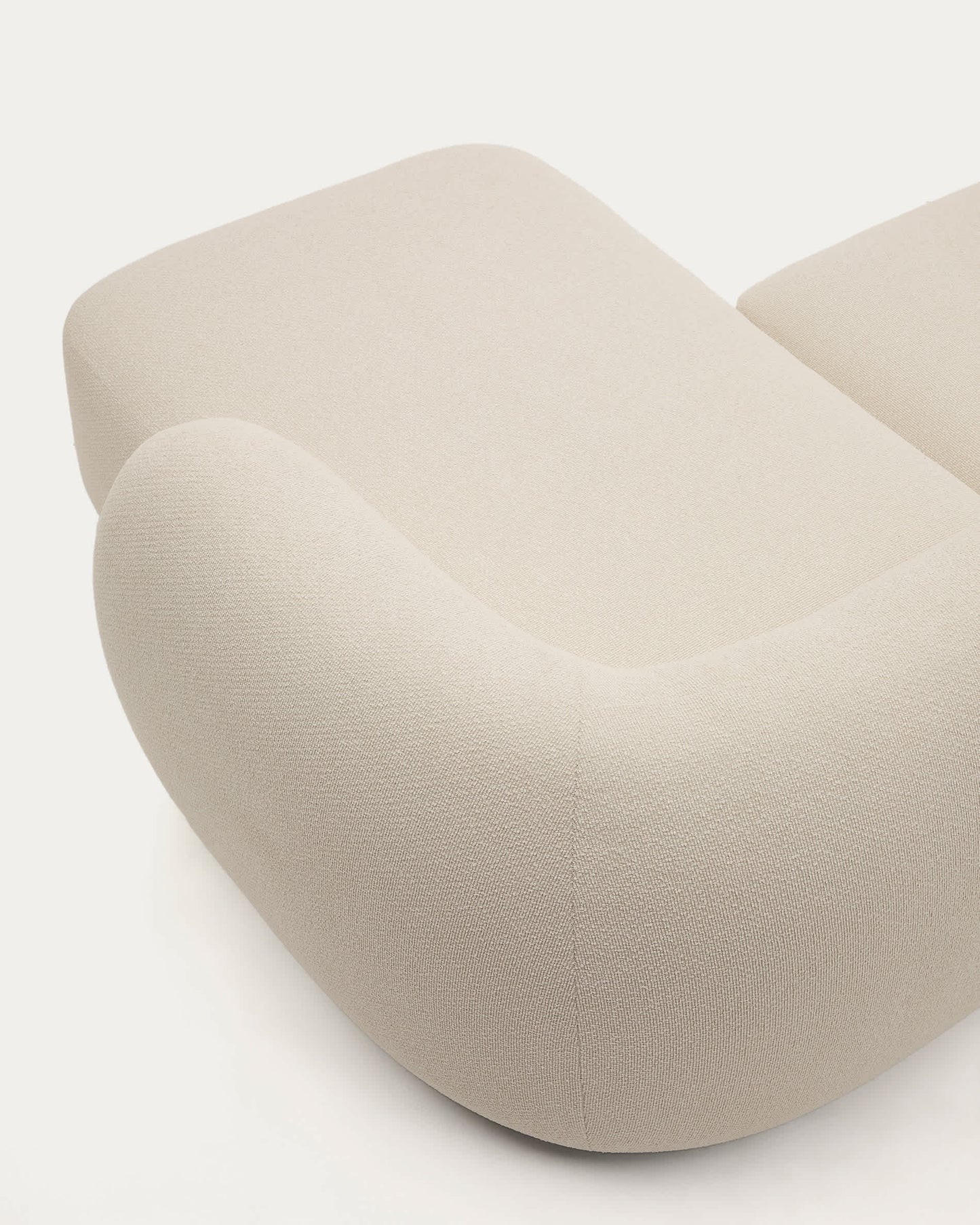 Divano modulare Martina 2 posti con chaise longue a destra ciniglia écru 230 cm