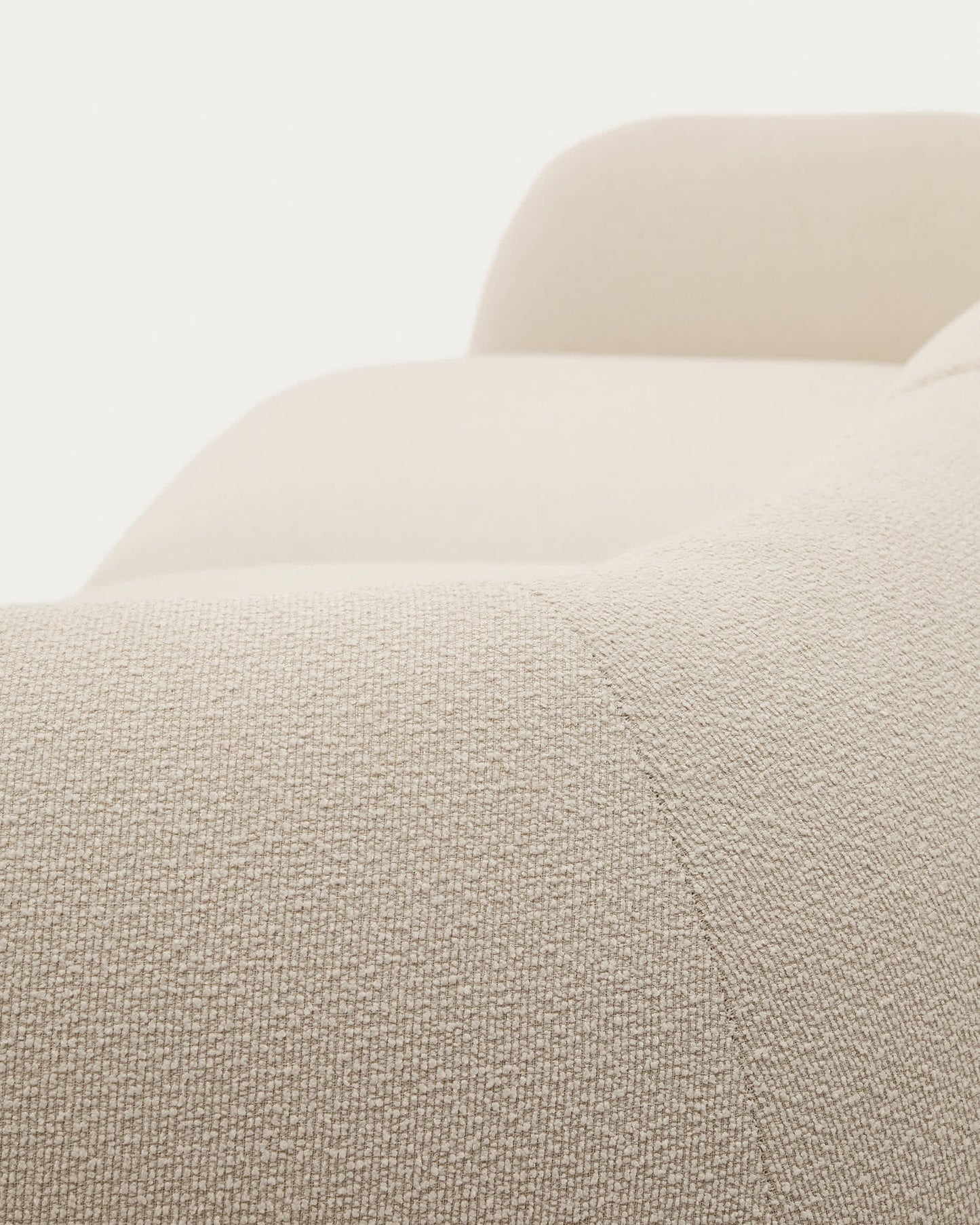 Divano modulare Martina 2 posti con chaise longue a destra ciniglia écru 230 cm