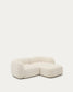 Divano modulare Martina 2 posti con chaise longue a destra ciniglia écru 230 cm