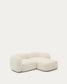 Divano modulare Martina 2 posti con chaise longue a destra ciniglia écru 230 cm