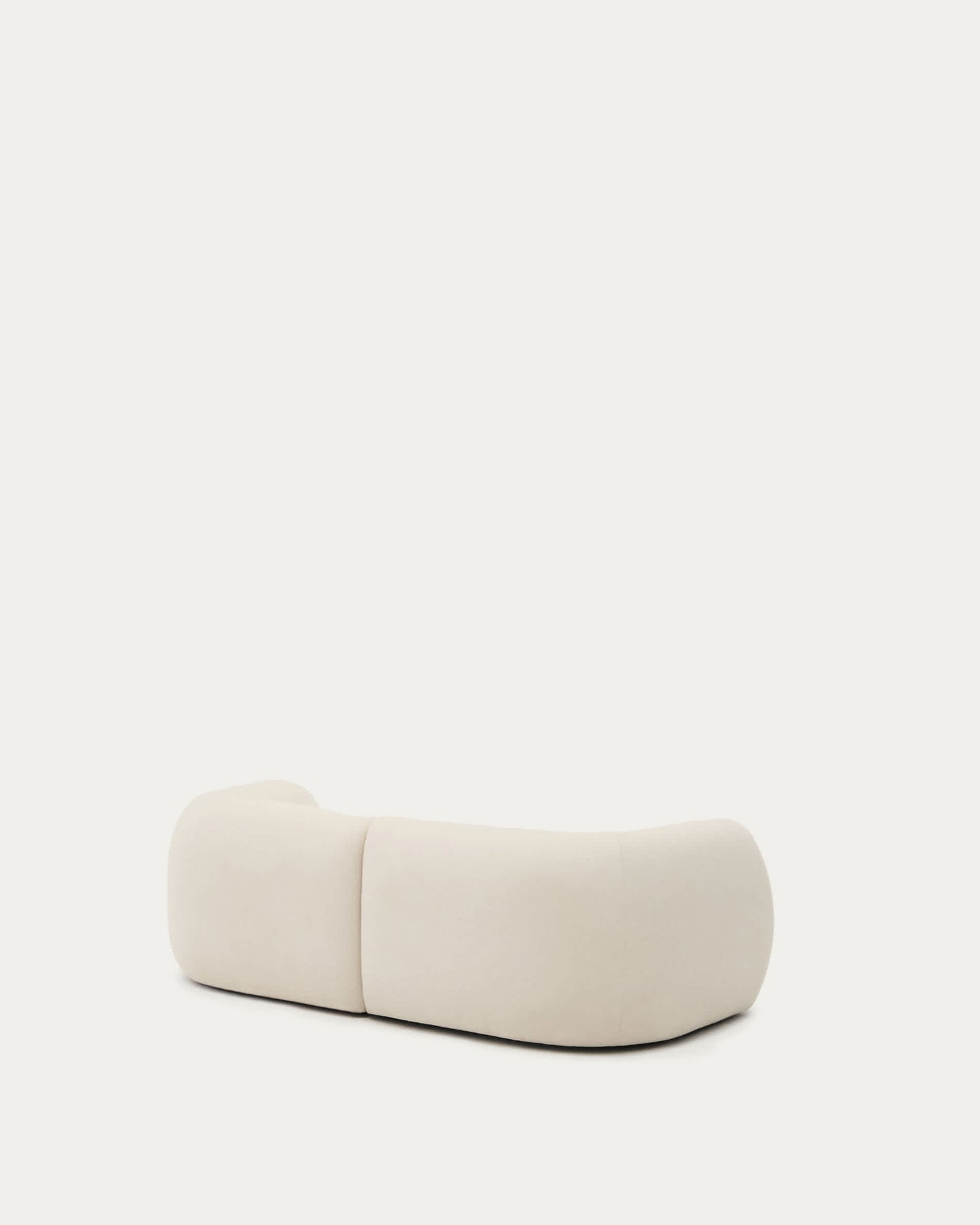 Divano modulare Martina 2 posti con chaise longue a destra ciniglia écru 230 cm
