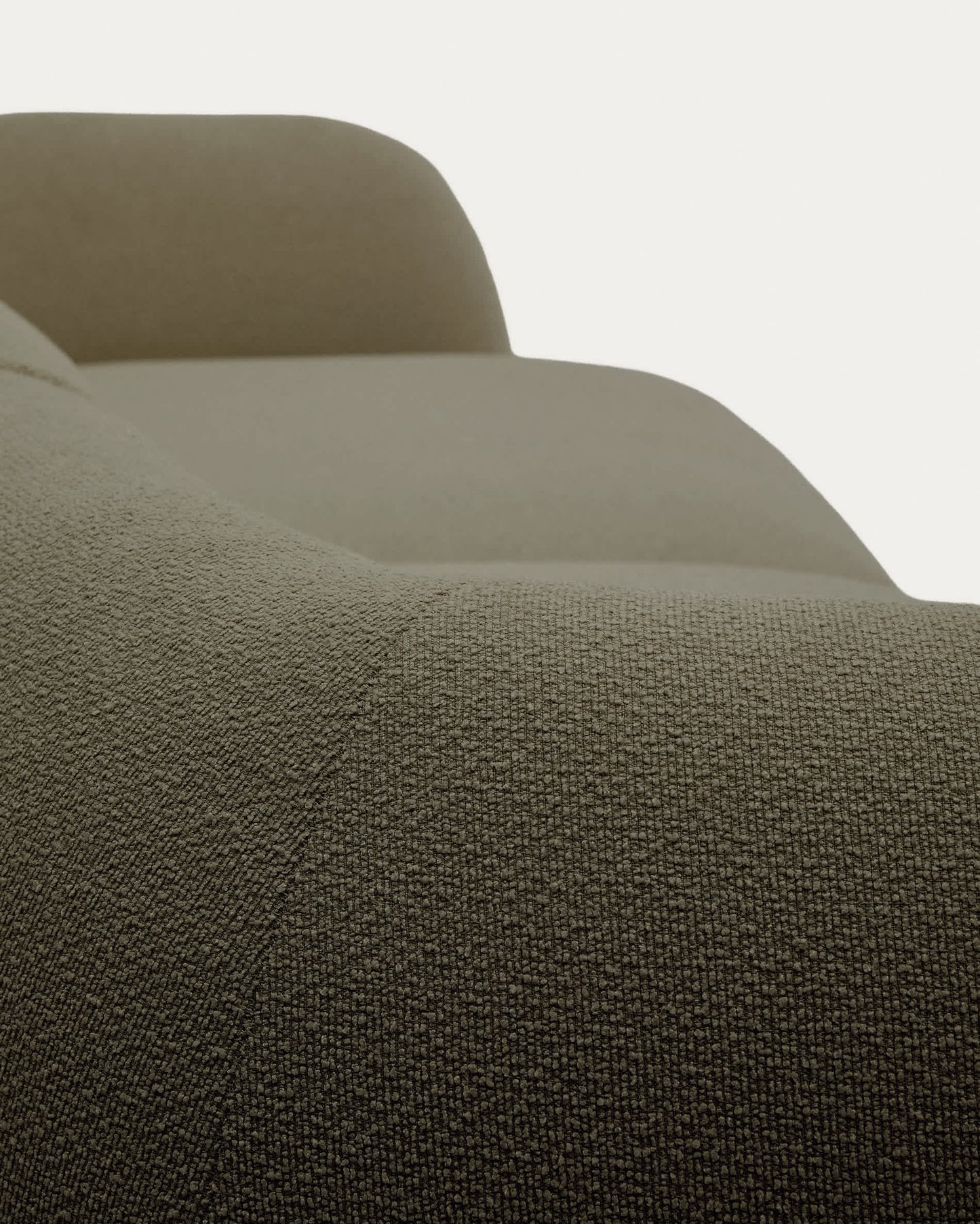 Divano modulare Martina 2 posti in ciniglia con chaise longue sinistra verde 230 cm