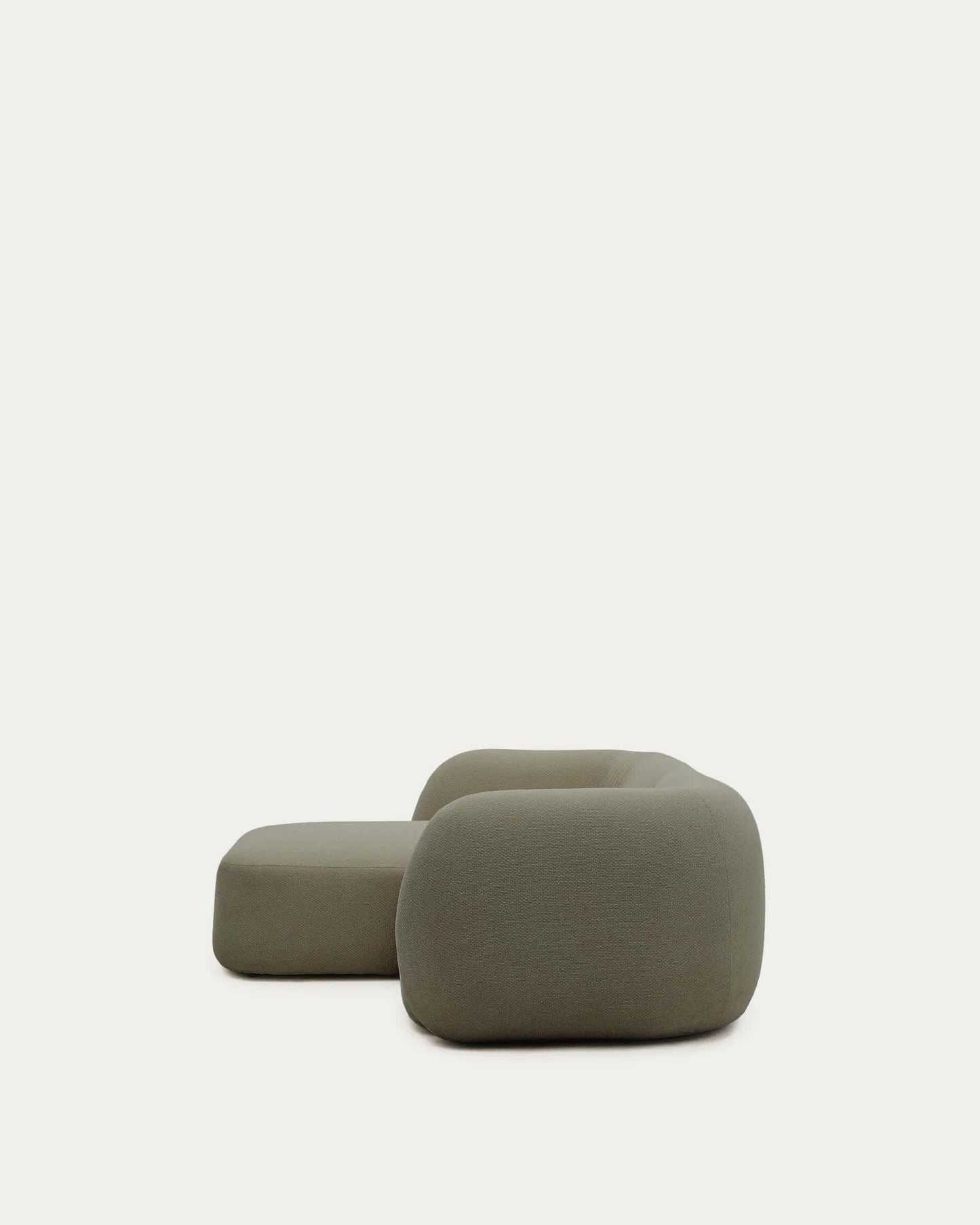 Divano modulare Martina 2 posti in ciniglia con chaise longue sinistra verde 230 cm