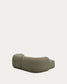 Divano modulare Martina 2 posti in ciniglia con chaise longue sinistra verde 230 cm