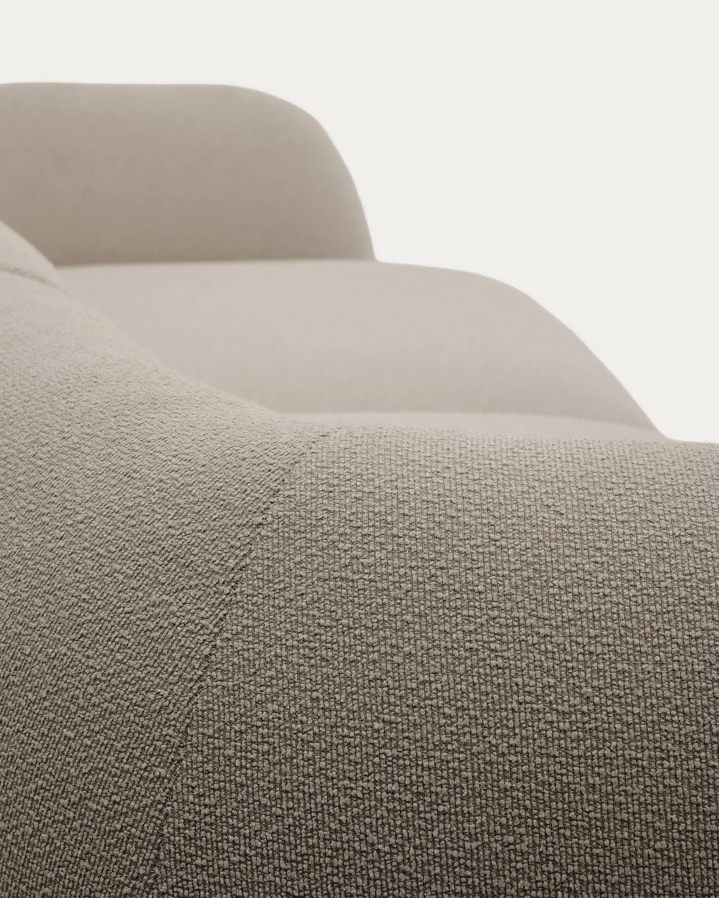 Divano modulare Martina a 2 posti in ciniglia con chaise longue sinistra color pietra 230 cm