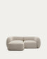 Divano modulare Martina a 2 posti in ciniglia con chaise longue sinistra color pietra 230 cm