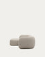 Divano modulare Martina a 2 posti in ciniglia con chaise longue sinistra color pietra 230 cm