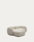 Divano modulare Martina a 2 posti in ciniglia con chaise longue sinistra color pietra 230 cm