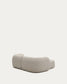 Divano modulare Martina a 2 posti in ciniglia con chaise longue sinistra color pietra 230 cm