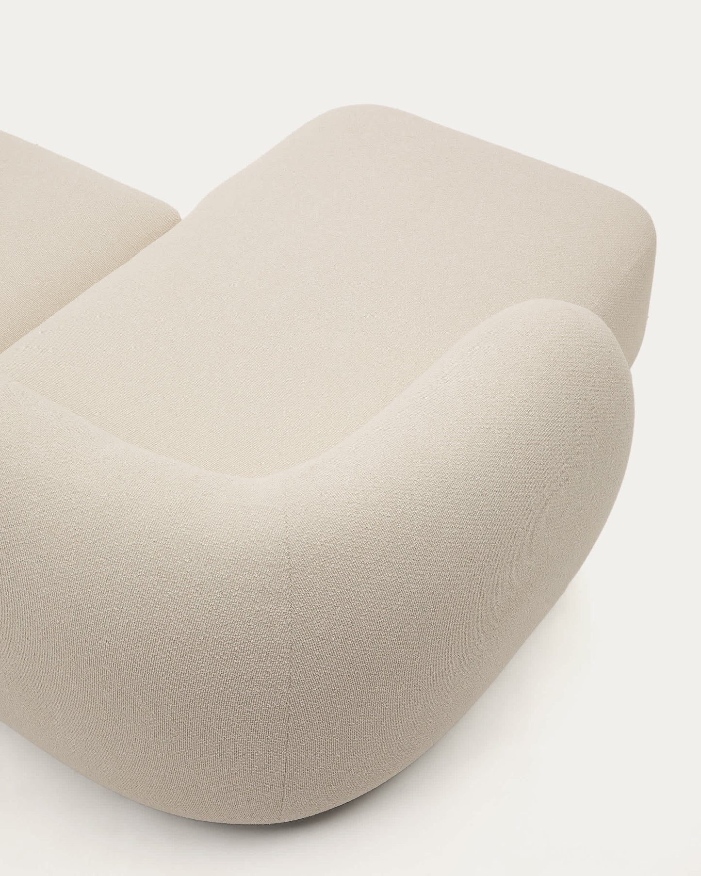 Divano modulare Martina 2 posti con chaise longue a sinistra ciniglia écru 230 cm