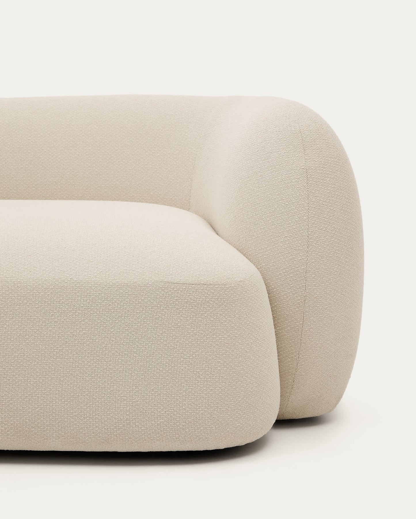 Divano modulare Martina 2 posti con chaise longue a sinistra ciniglia écru 230 cm