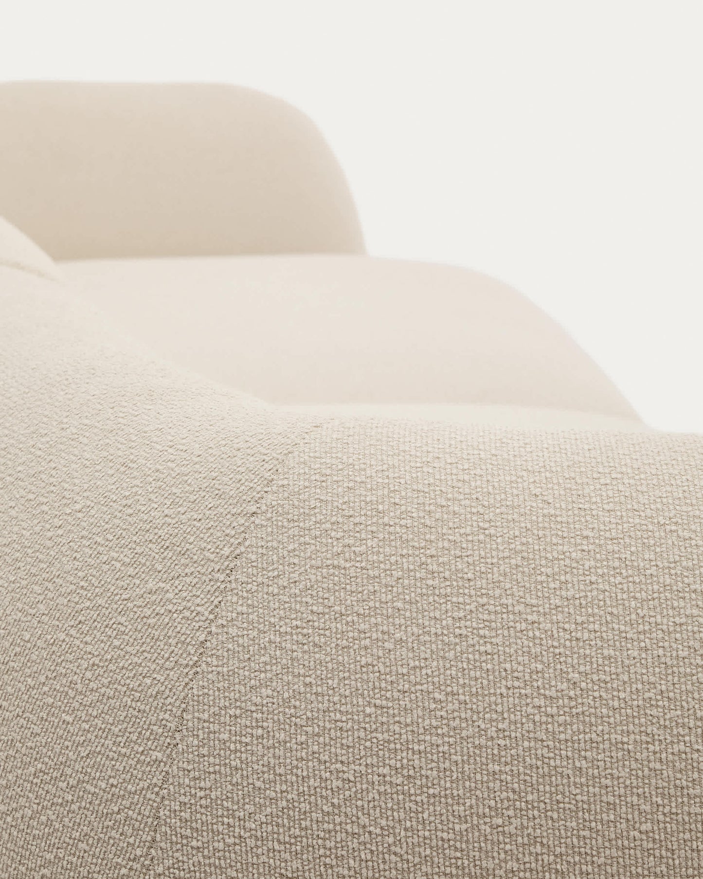 Divano modulare Martina 2 posti con chaise longue a sinistra ciniglia écru 230 cm