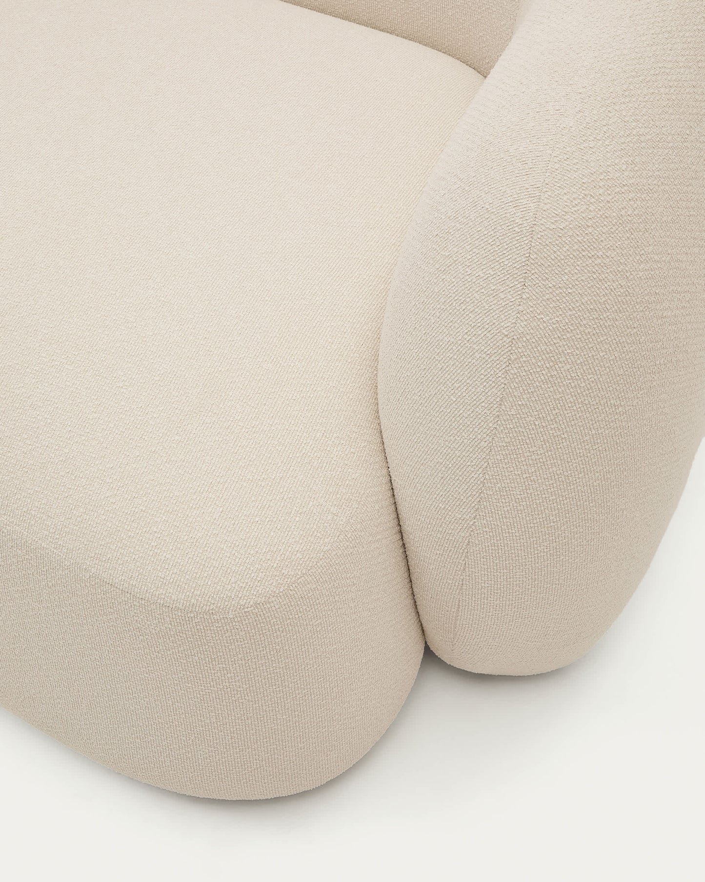 Divano modulare Martina 2 posti con chaise longue a sinistra ciniglia écru 230 cm