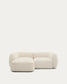 Divano modulare Martina 2 posti con chaise longue a sinistra ciniglia écru 230 cm