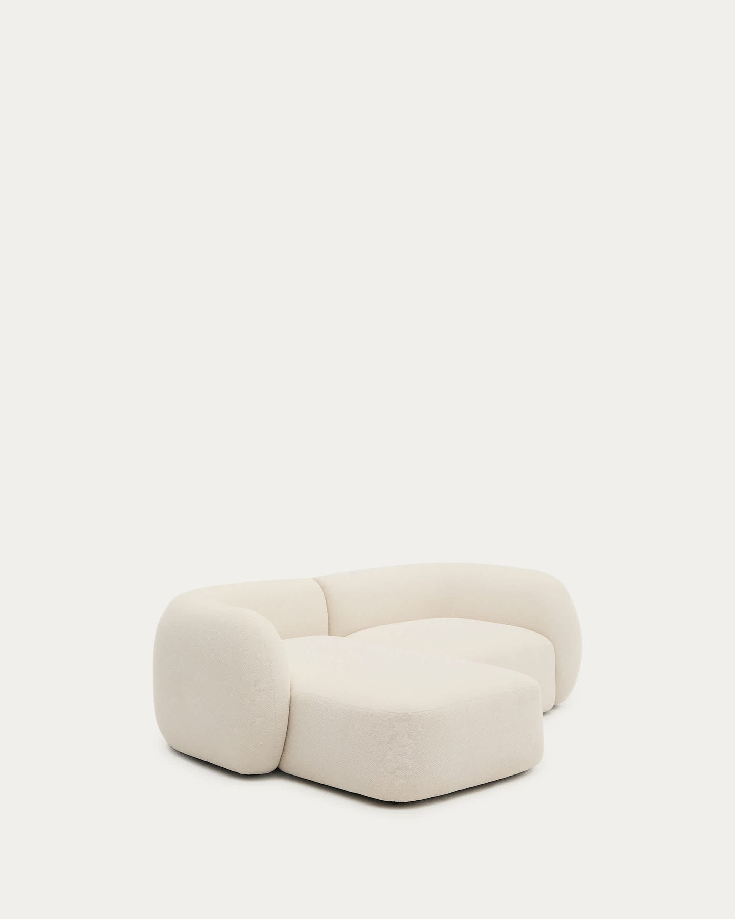 Divano modulare Martina 2 posti con chaise longue a sinistra ciniglia écru 230 cm