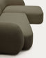 Divano modulare Martina 3 posti in ciniglia con chaise longue destra verde 287 cm