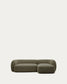 Divano modulare Martina 3 posti in ciniglia con chaise longue destra verde 287 cm