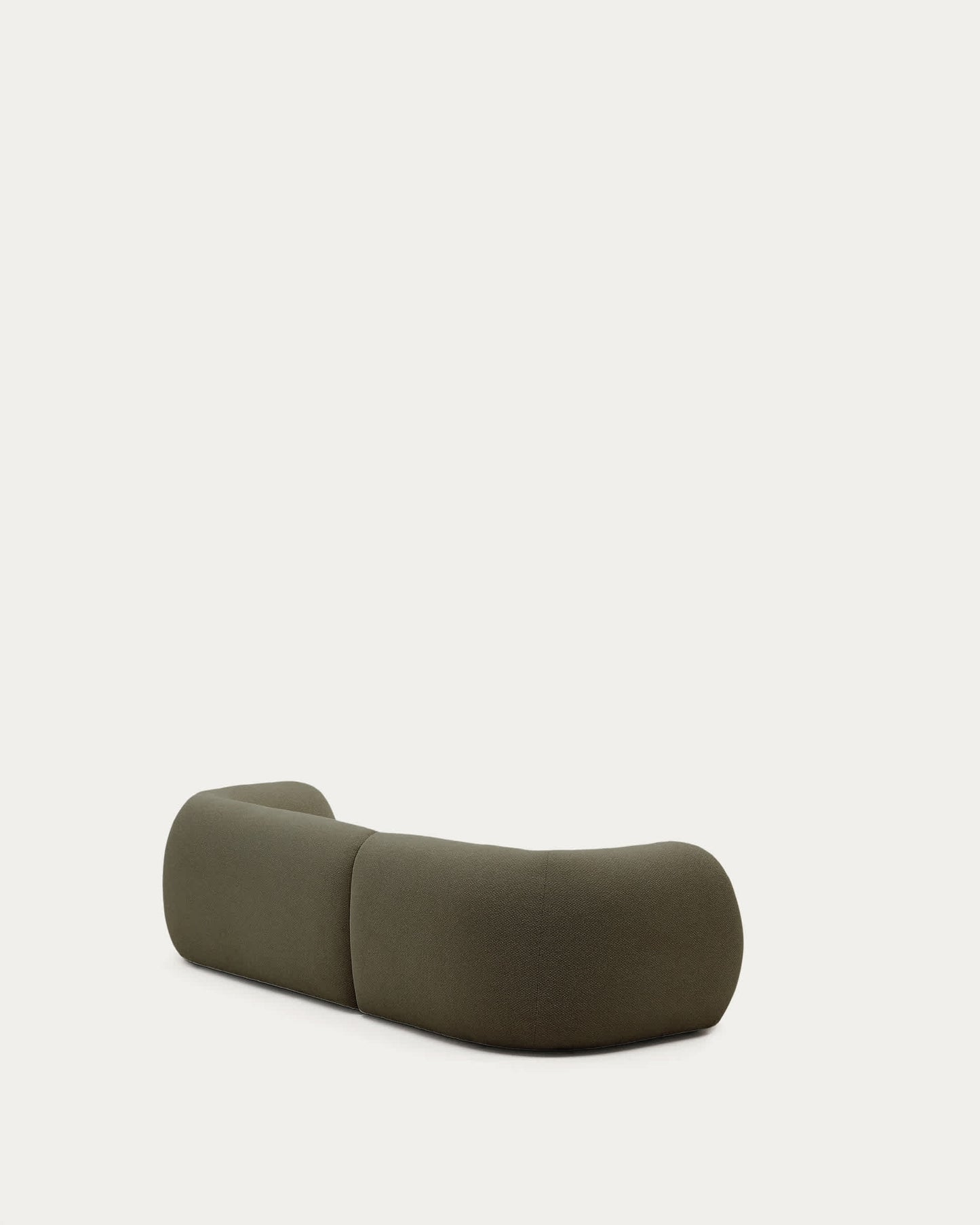 Divano modulare Martina 3 posti in ciniglia con chaise longue destra verde 287 cm