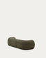 Divano modulare Martina 3 posti in ciniglia con chaise longue destra verde 287 cm