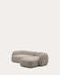 Divano modulare Martina a 3 posti in ciniglia con chaise longue destra color pietra 287 cm