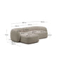 Divano modulare Martina 3 posti in ciniglia color pietra con chaise longue sinistra 287 cm