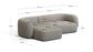 Divano modulare Martina 3 posti in ciniglia color pietra con chaise longue sinistra 287 cm