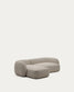 Divano modulare Martina 3 posti in ciniglia color pietra con chaise longue sinistra 287 cm