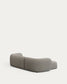 Divano modulare Martina 3 posti in ciniglia color pietra con chaise longue sinistra 287 cm