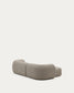 Divano modulare Martina 3 posti in ciniglia color pietra con chaise longue sinistra 287 cm