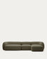 Divano modulare Martina 4 posti in ciniglia con chaise longue destra verde 377 cm