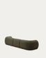 Divano modulare Martina 4 posti in ciniglia con chaise longue destra verde 377 cm