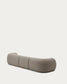 Divano modulare Martina a 4 posti in ciniglia con chaise longue destra color pietra 377 cm