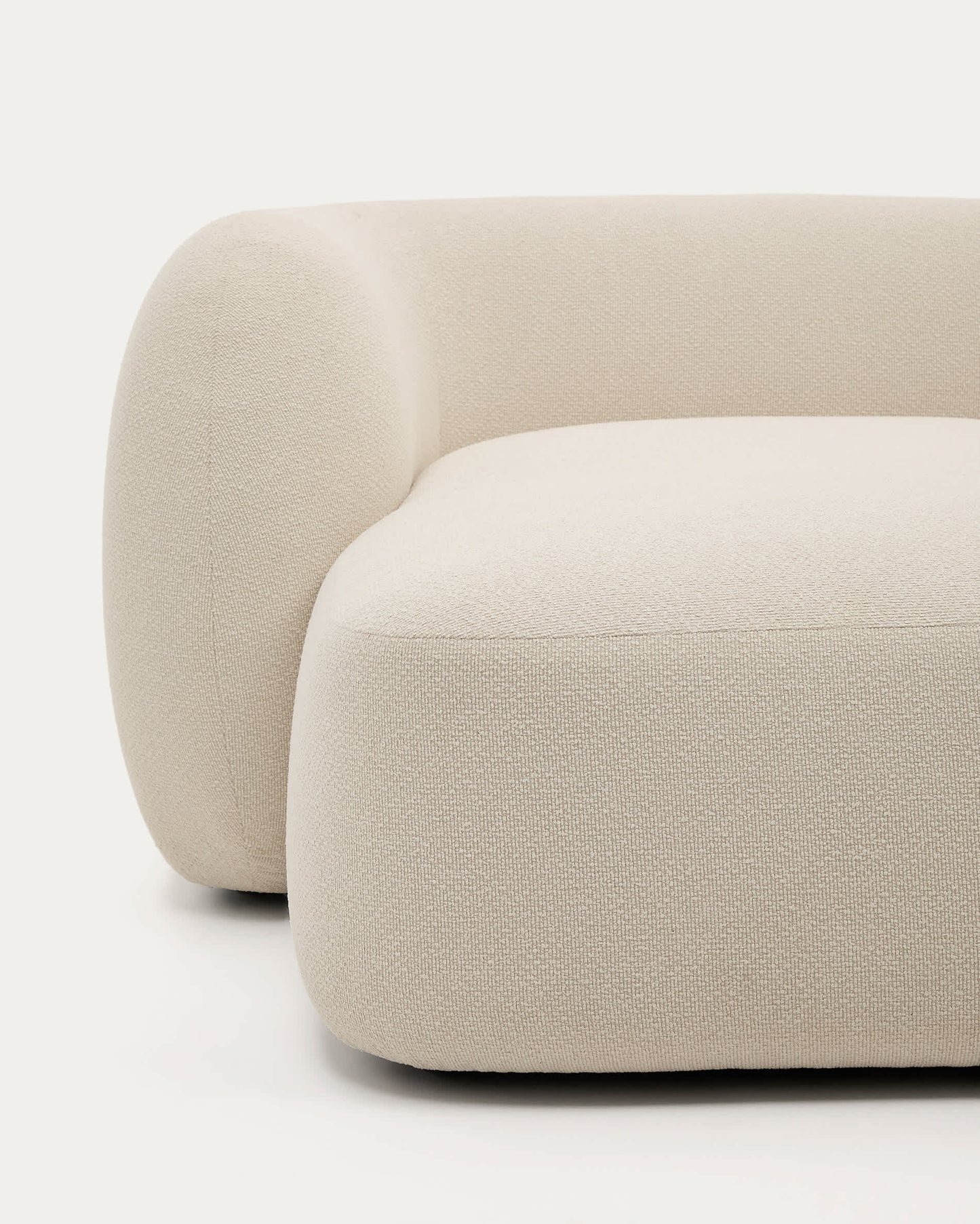 Divano modulare Martina 4 posti con chaise longue a destra ciniglia écru 377 cm