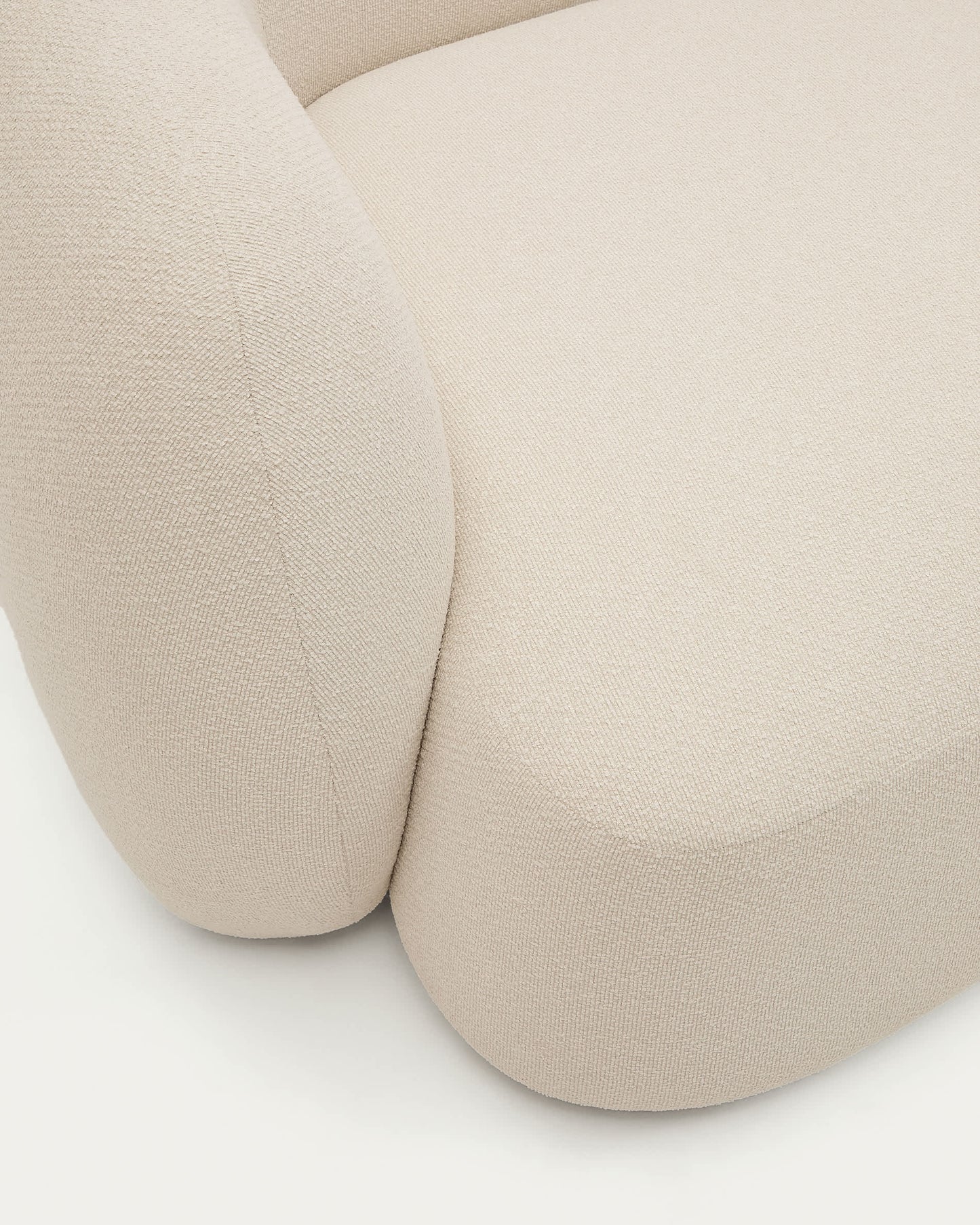 Divano modulare Martina 4 posti con chaise longue a destra ciniglia écru 377 cm