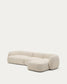 Divano modulare Martina 4 posti con chaise longue a destra ciniglia écru 377 cm