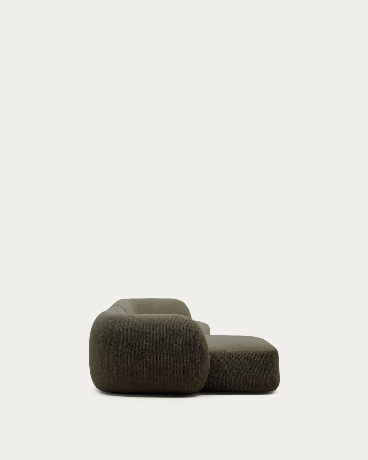 Divano modulare Martina 4 posti in ciniglia con chaise longue sinistra verde 377 cm