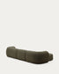 Divano modulare Martina 4 posti in ciniglia con chaise longue sinistra verde 377 cm