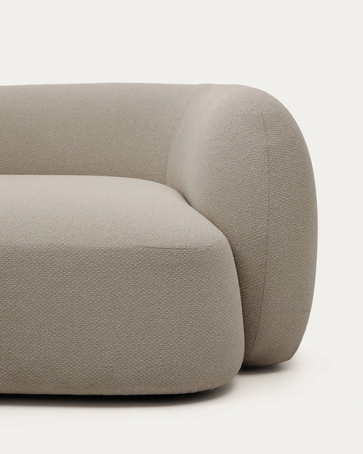 Divano modulare Martina a 4 posti in ciniglia con chaise longue sinistra color pietra 377 cm