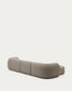Divano modulare Martina a 4 posti in ciniglia con chaise longue sinistra color pietra 377 cm
