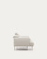 Divano Aurum 2 posti in ciniglia écru con testiera reclinabile e base in metallo beige opaco 214 cm