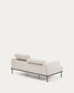 Divano Aurum 2 posti in ciniglia écru con testiera reclinabile e base in metallo grigio opaco 214 cm