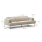 Divano Aurum a 3 posti con poggiatesta reclinabile e base in metallo beige opaco 234 cm