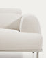 Divano Aurum a 3 posti con poggiatesta reclinabile e base in metallo beige opaco 234 cm