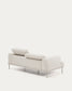 Divano Aurum a 3 posti con poggiatesta reclinabile e base in metallo beige opaco 234 cm