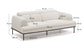Divano Aurum a 3 posti con poggiatesta reclinabile e base in metallo grigio opaco 234 cm